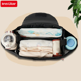 Insular Baby Diaper Bag with Milk Bottle Insulation Mummy Storage Stroller Accessories - Essential Collection for Baby Care