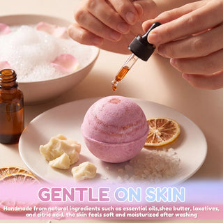 12Pcs Kids Bath Bombs Bath Gift with Surprise Toy Skin Friendly Bathing Kit for Boys and Girls for Sensory Play Bathtime Fun