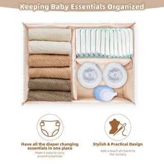 Diaper Caddy Organizer with Removable Dividers Large Capacity Storage Basket Tote for Baby Essentials Nursery Living Room Travel