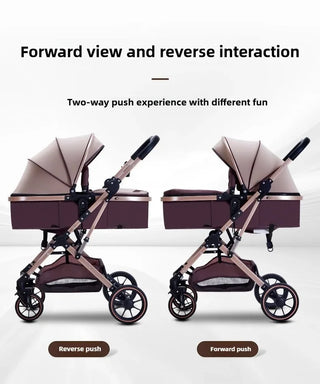3-in-1 High-view Baby Stroller with Car Seat Foldable, Adjustable Backrest, Two-way Portable Shock-absorbing Baby Stroller