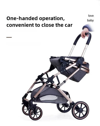 3-in-1 High-view Baby Stroller with Car Seat Foldable, Adjustable Backrest, Two-way Portable Shock-absorbing Baby Stroller