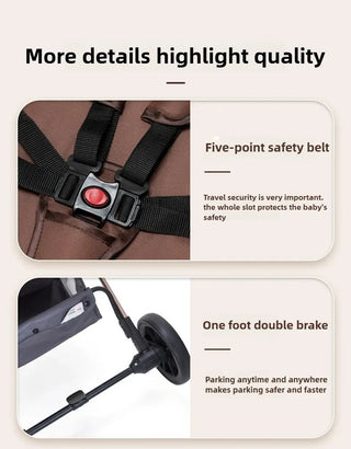 3-in-1 High-view Baby Stroller with Car Seat Foldable, Adjustable Backrest, Two-way Portable Shock-absorbing Baby Stroller