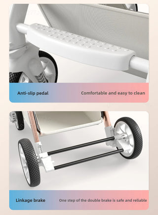 Lightweight baby stroller, high landscape stroller,can sit or lie down in both directions,suitable for babies aged 0-5 years old