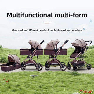 3-in-1 High-view Baby Stroller with Car Seat Foldable, Adjustable Backrest, Two-way Portable Shock-absorbing Baby Stroller