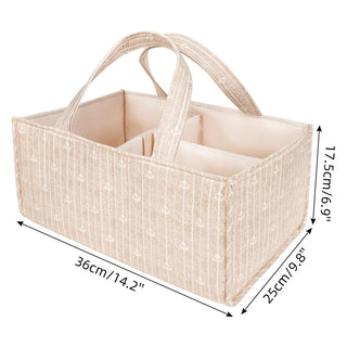 Diaper Caddy Organizer with Removable Dividers Large Capacity Storage Basket Tote for Baby Essentials Nursery Living Room Travel