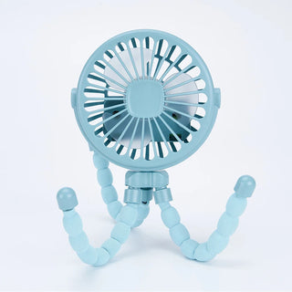 HOMEFISH Portable Baby Stroller Fan Oscillating Clip-on Mini Fan USB Battery Operated with Flexible Tripod for Pram Car Seat