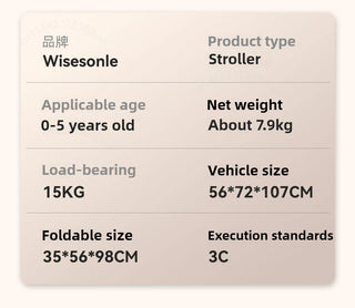 Lightweight baby stroller, high landscape stroller,can sit or lie down in both directions,suitable for babies aged 0-5 years old
