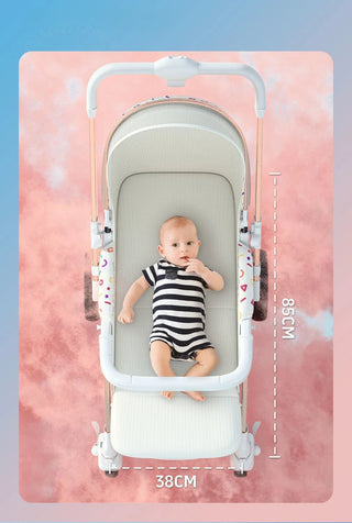 Lightweight baby stroller, high landscape stroller,can sit or lie down in both directions,suitable for babies aged 0-5 years old