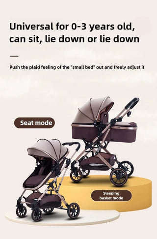 3-in-1 High-view Baby Stroller with Car Seat Foldable, Adjustable Backrest, Two-way Portable Shock-absorbing Baby Stroller