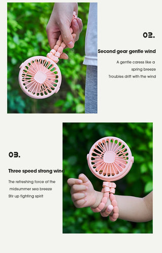 HOMEFISH Portable Baby Stroller Fan Oscillating Clip-on Mini Fan USB Battery Operated with Flexible Tripod for Pram Car Seat
