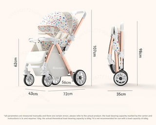 Lightweight baby stroller, high landscape stroller,can sit or lie down in both directions,suitable for babies aged 0-5 years old