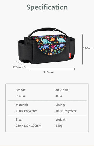 Insular Baby Diaper Bag with Milk Bottle Insulation Mummy Storage Stroller Accessories - Essential Collection for Baby Care