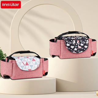 Insular Baby Diaper Bag with Milk Bottle Insulation Mummy Storage Stroller Accessories - Essential Collection for Baby Care