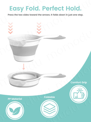 Baby Bath Rinsing Cup, Large Capacity Anti-Slip & Hangable Shampoo Helper for Mess-Free Hair Wash