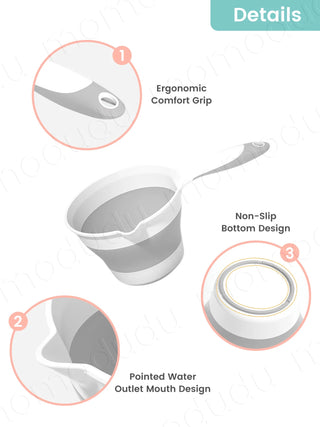 Baby Bath Rinsing Cup, Large Capacity Anti-Slip & Hangable Shampoo Helper for Mess-Free Hair Wash