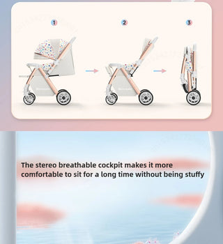 Lightweight baby stroller, high landscape stroller,can sit or lie down in both directions,suitable for babies aged 0-5 years old