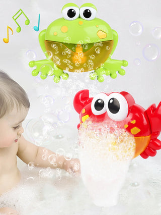 Baby Bath Toys Bubble Machine Frog Music Kids Bath Toy Bathtub Soap Automatic Bubble Maker Baby Bathroom Toy for Children Gift