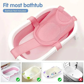 Cross-shaped Newborn Baby Bath Cushion Adjustable Anti-slip Baby Bath Net Mat Baby Bathtub Pillow Foldable Children Bathtub