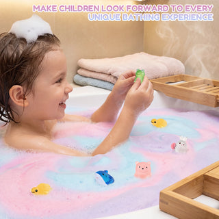 12Pcs Kids Bath Bombs Bath Gift with Surprise Toy Skin Friendly Bathing Kit for Boys and Girls for Sensory Play Bathtime Fun